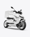 Electric Delivery Scooter Mockup - Half Side View