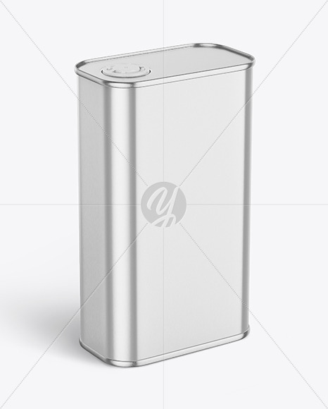 Metallic Square Tin Can Mockup