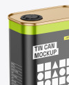 Metallic Square Tin Can Mockup