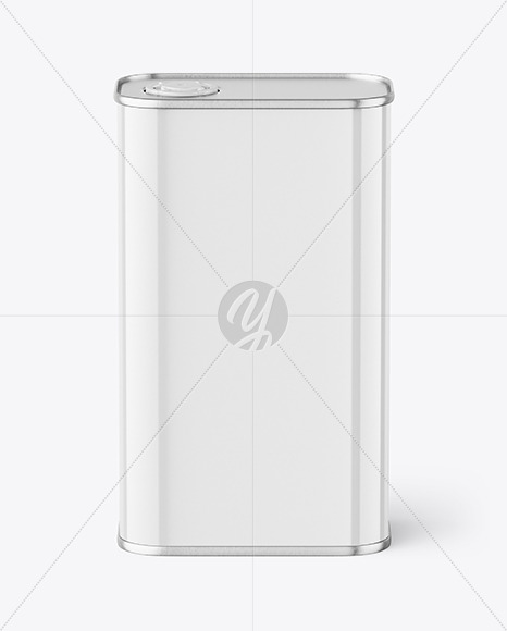 Glossy Square Tin Can Mockup