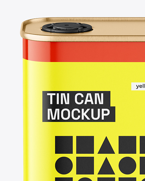 Glossy Square Tin Can Mockup - Free Download Images High Quality PNG, JPG