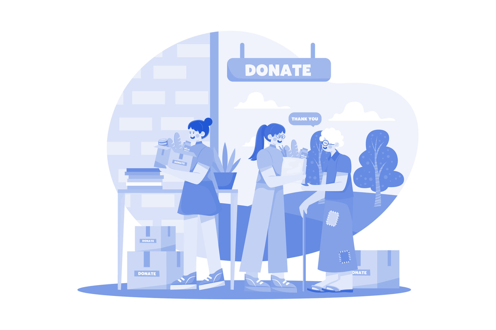 M671_Charity and Donation Illustration Pack M671_Charity and Donation Illustration Pack