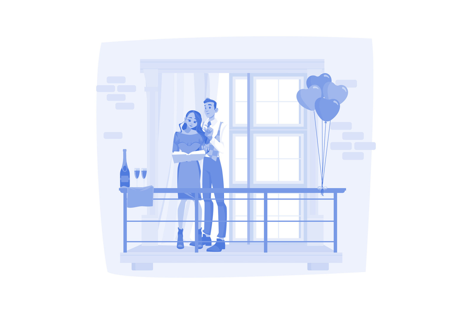 M667_Couple In Love Illustration Pack