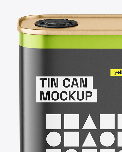 Metallic Square Tin Can Mockup