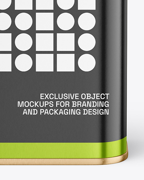 Metallic Square Tin Can Mockup