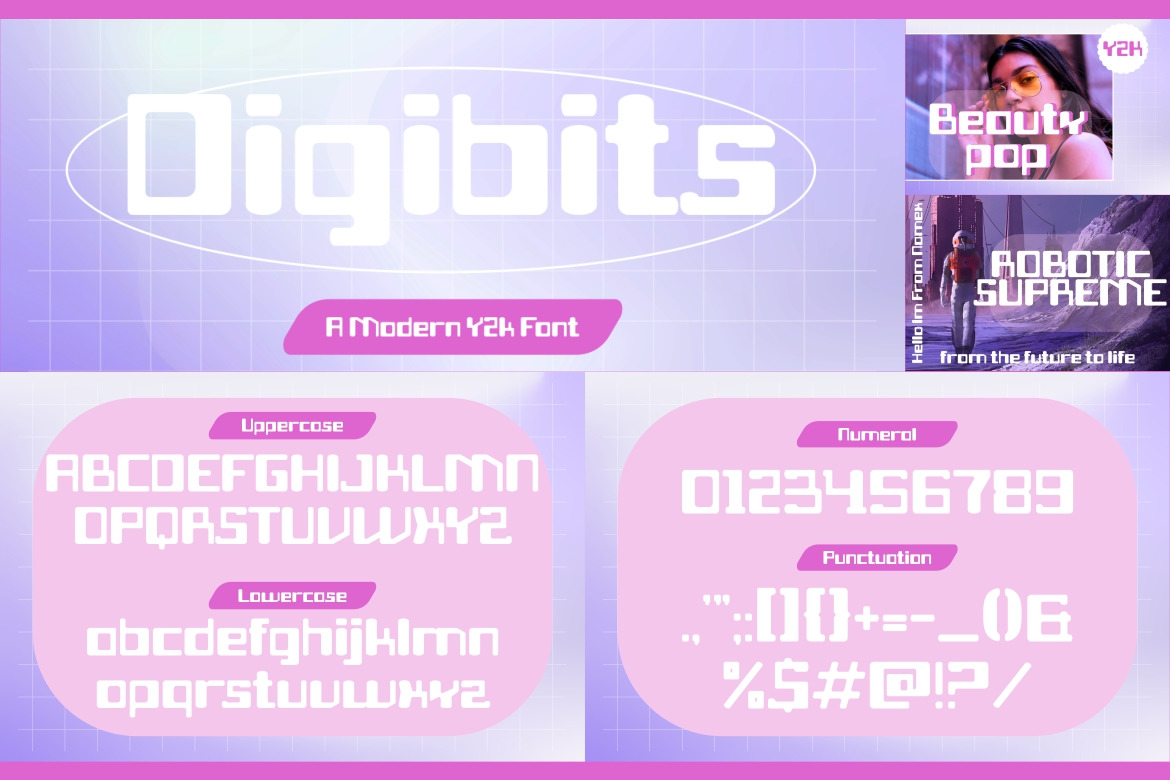 Modern Y2K Font Bundle Modern Y2K Font Bundle