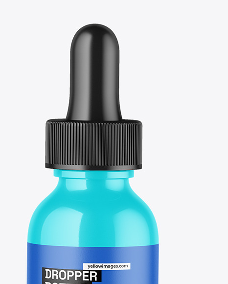 Two Glossy Dropper Bottles Mockup