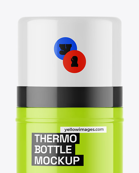 Glossy Thermo Bottle Mockup