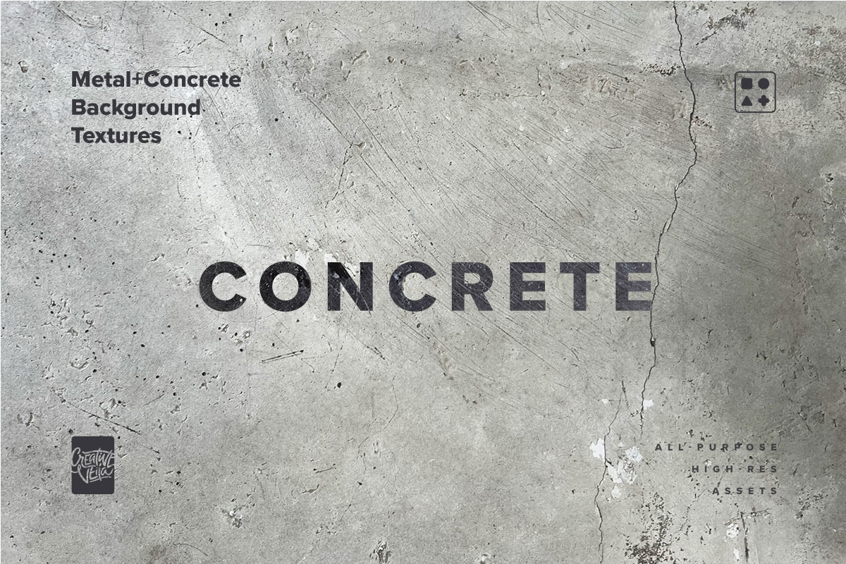 Brutalist metal and concrete background textures