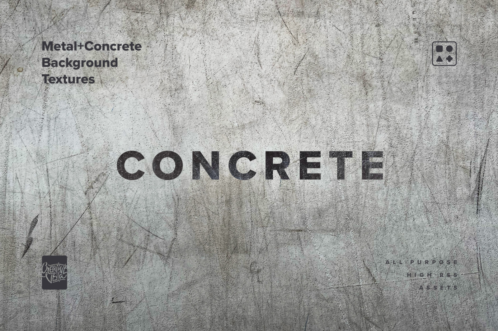 Brutalist metal and concrete background textures