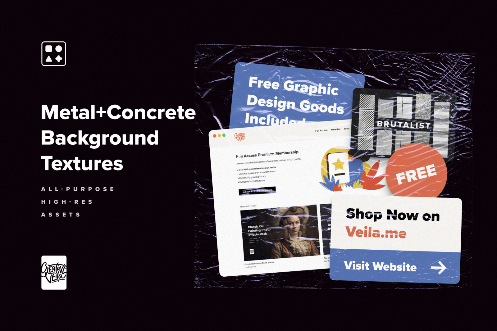 Brutalist metal and concrete background textures Brutalist metal and concrete background textures