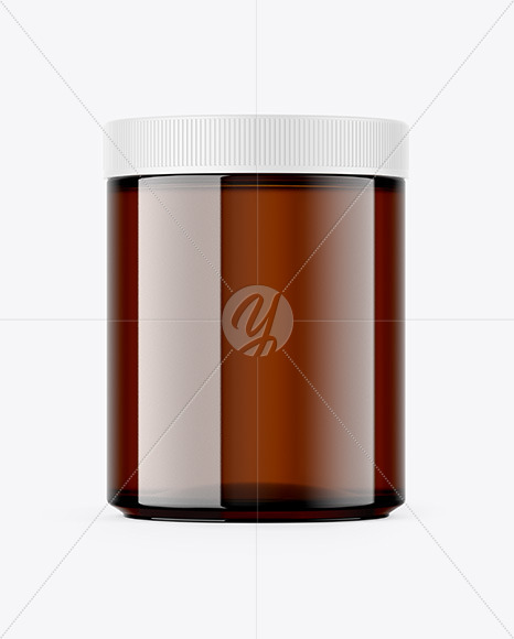 Glossy Amber Jar Mockup