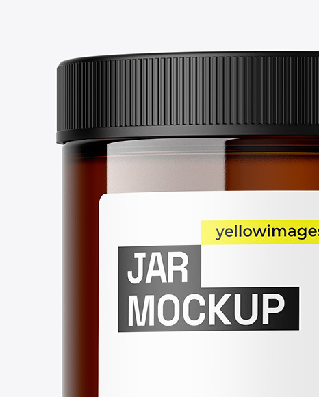 Glossy Amber Jar Mockup