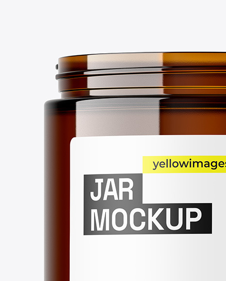 Glossy Amber Jar Mockup