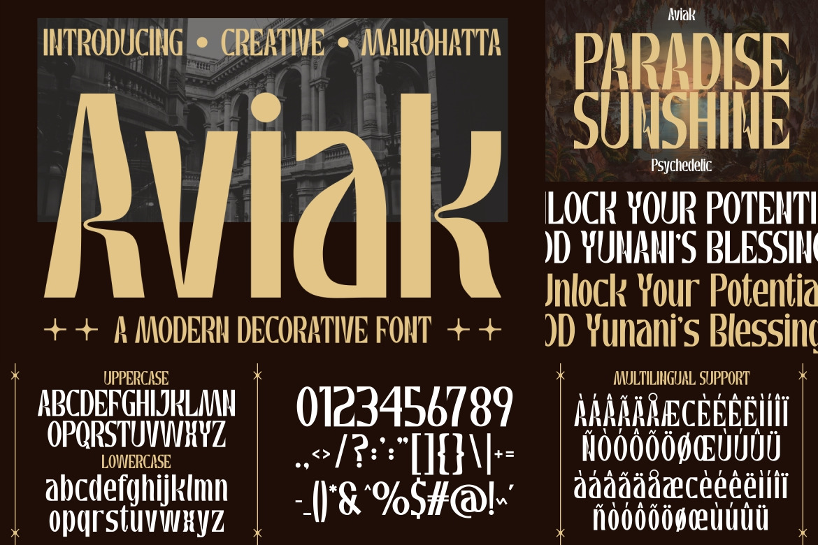 Modern Decorative Psychedelic Font Bundle Modern Decorative Psychedelic Font Bundle