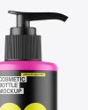 Matte Cosmetic Bottle With Pump Mockup