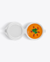 Plastic Bowl With Vegan Lentil Cream Soup Mockup