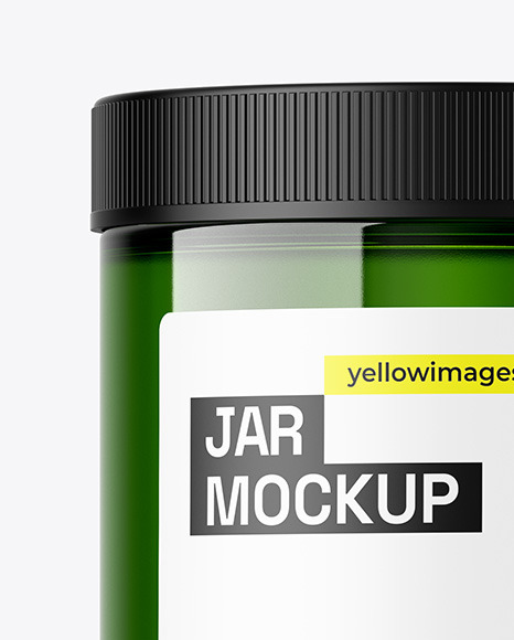 Glossy Green Jar Mockup