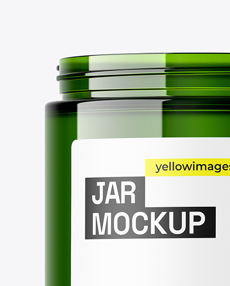 Glossy Green Jar Mockup