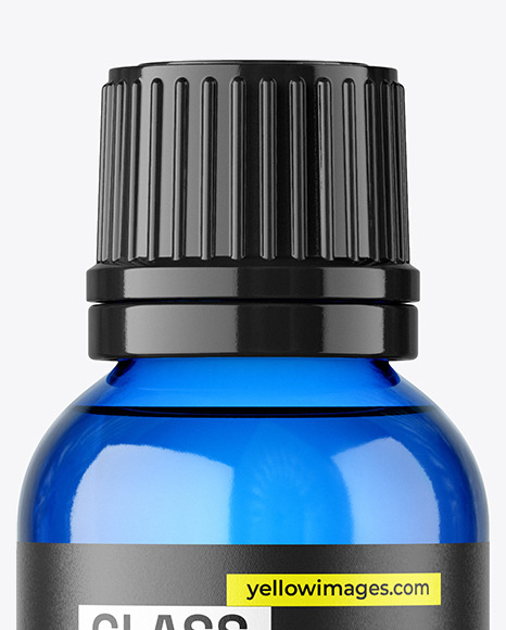 30ml Blue Glass Bottle Mockup