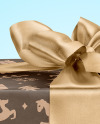 Kraft Gift Box with Metallic Tape Mockup