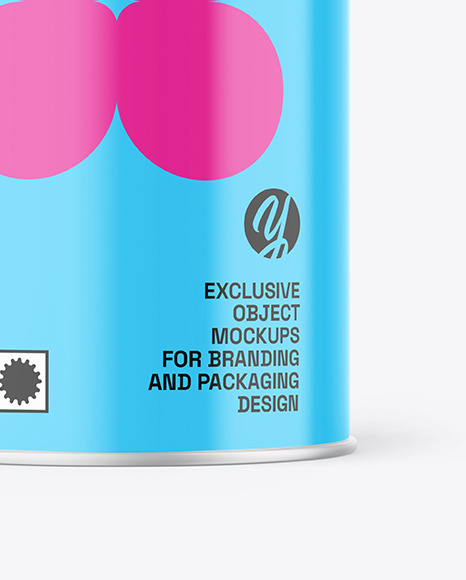 Glossy Tea Tin Can Mockup