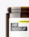 Glossy Dark Amber Jar Mockup