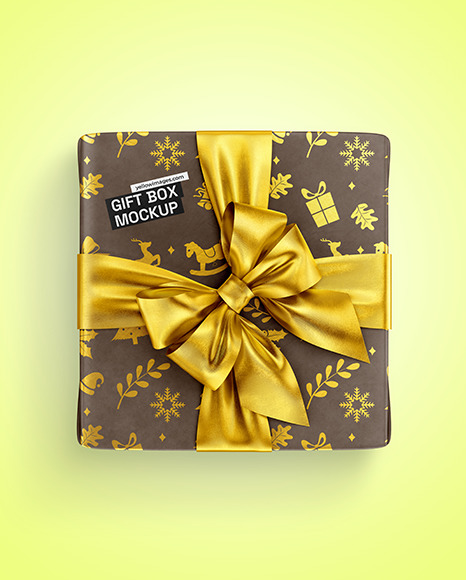 Kraft Gift Box Mockup