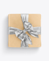 Kraft Gift Box with Metallic Tape Mockup