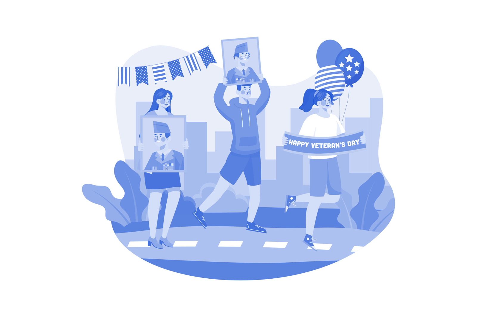 M665_Happy Veterans Day Illustration Pack