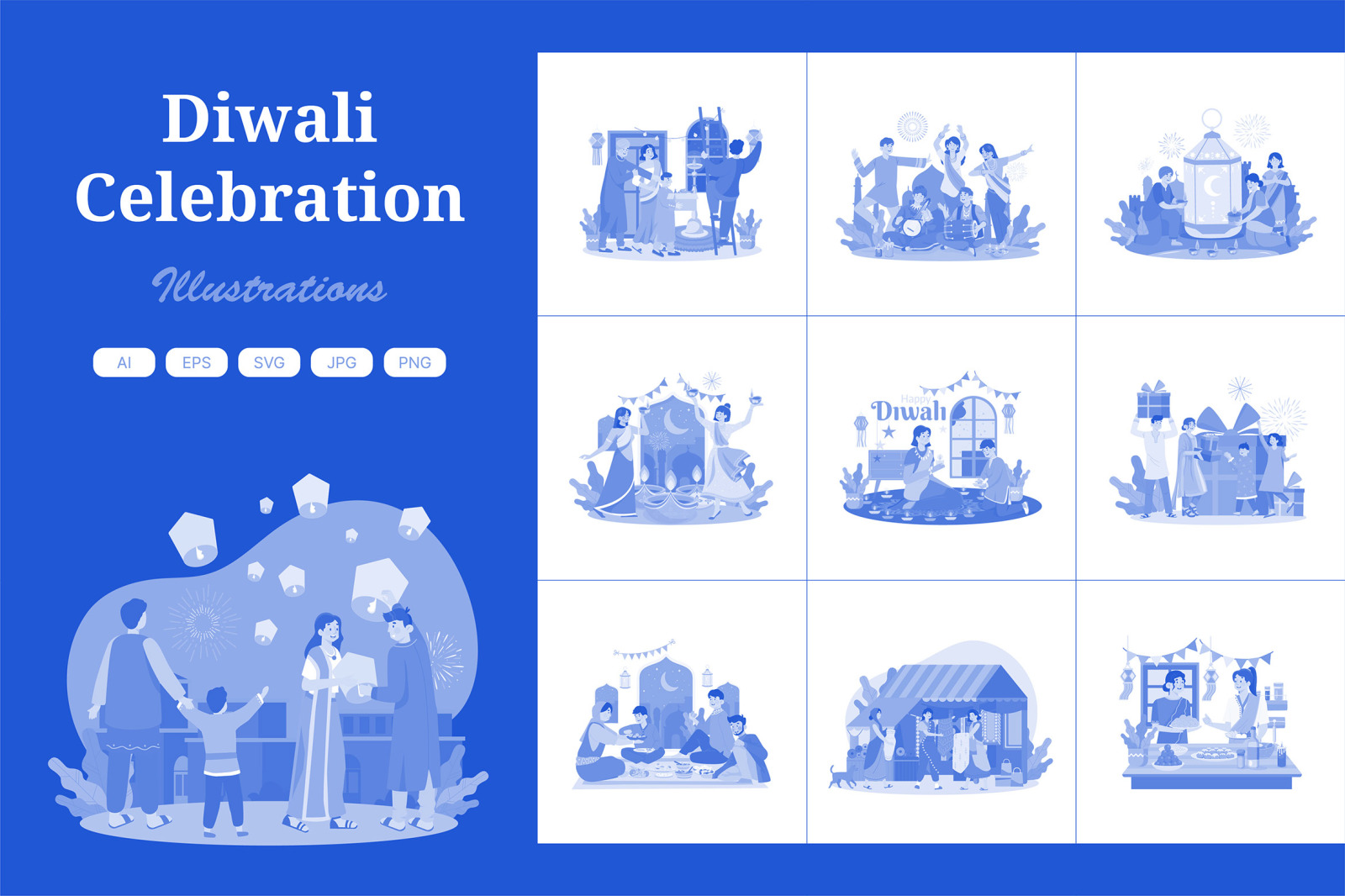 M661_Diwali Celebration Illustration Pack