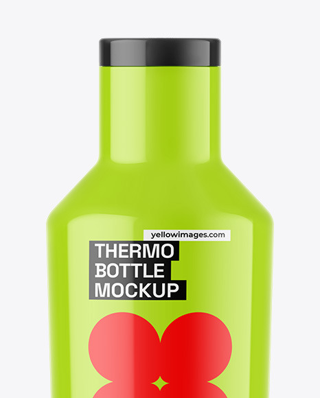Glossy Thermo Bottle Mockup