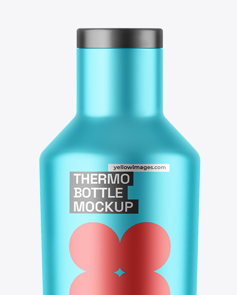 Matte Metallic Thermo Bottle Mockup