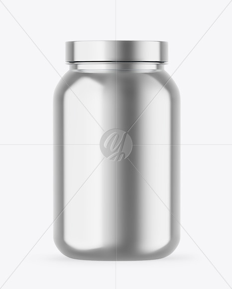 Metallic Protein Jar Mockup Metallic Protein Jar Mockup