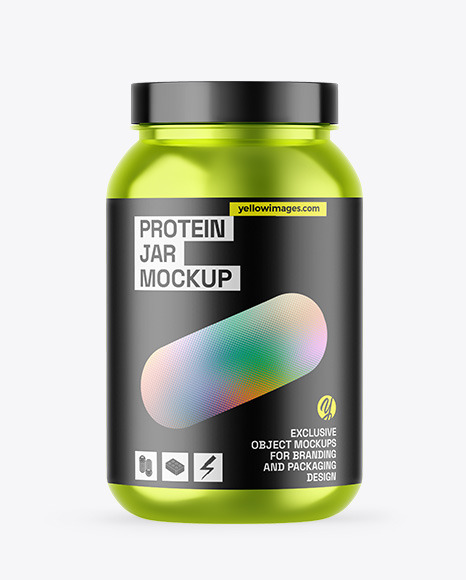 Metallic Protein Jar Mockup - Jar mockup