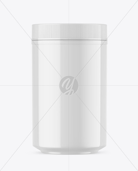 Glossy Protein Jar Mockup