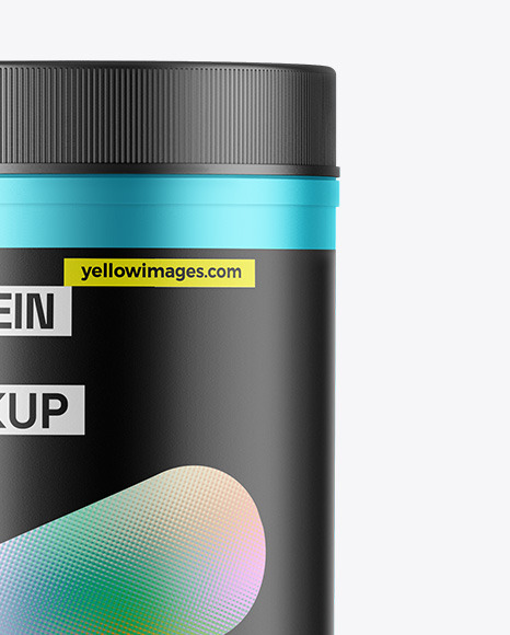 Matte Metallic Protein Jar Mockup Matte Metallic Protein Jar Mockup