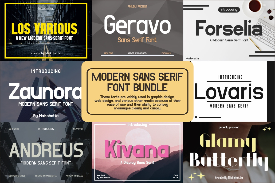 Modern Sans Serif Font Bundle