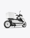 Electric Delivery Scooter Mockup - Back Half Side View