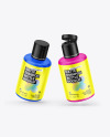 Two Matte Shampoo Bottles Mockup