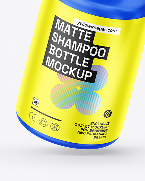 Two Matte Shampoo Bottles Mockup