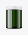 Glossy Dark Green Jar Mockup