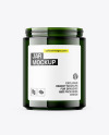 Glossy Dark Green Jar Mockup