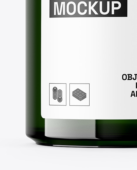 Glossy Dark Green Jar Mockup