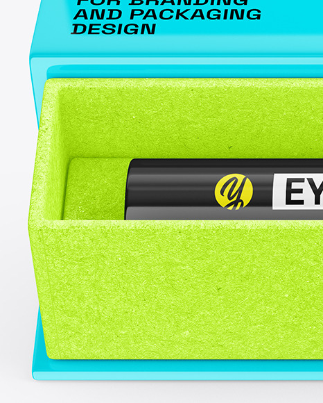 Opened Glossy Eyeliner Box Mockup
