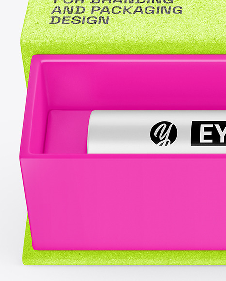 Opened Kraft Eyeliner Box Mockup