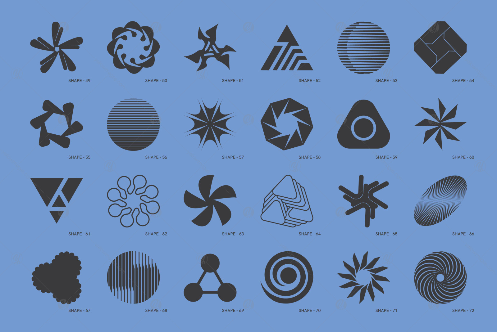 120 Abstract Geometric Shapes. Part 2 120 Abstract Geometric Shapes. Part 2