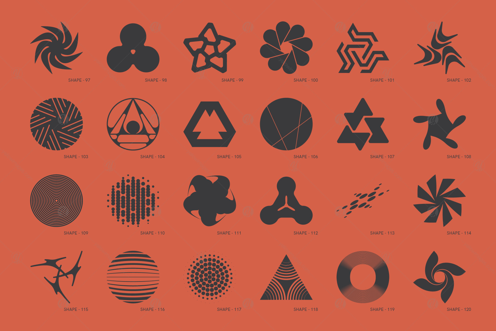 120 Abstract Geometric Shapes. Part3 120 Abstract Geometric Shapes. Part3