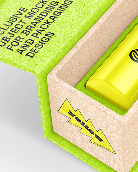 Opened Kraft Eyeliner Box Mockup