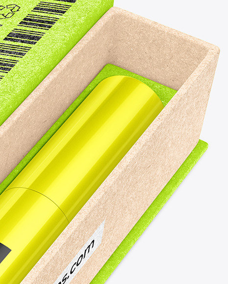 Opened Kraft Eyeliner Box Mockup